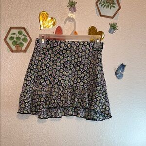 Zara Black and White Skater Mini Skirt